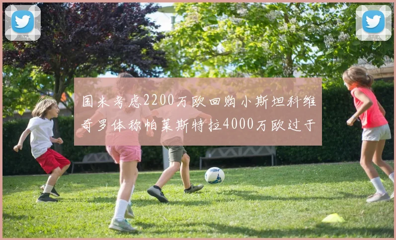 国米考虑2200万欧回购小斯坦科维奇罗体称帕莱斯特拉4000万欧过于昂贵